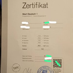 Telc A1 Zertifikat kaufen