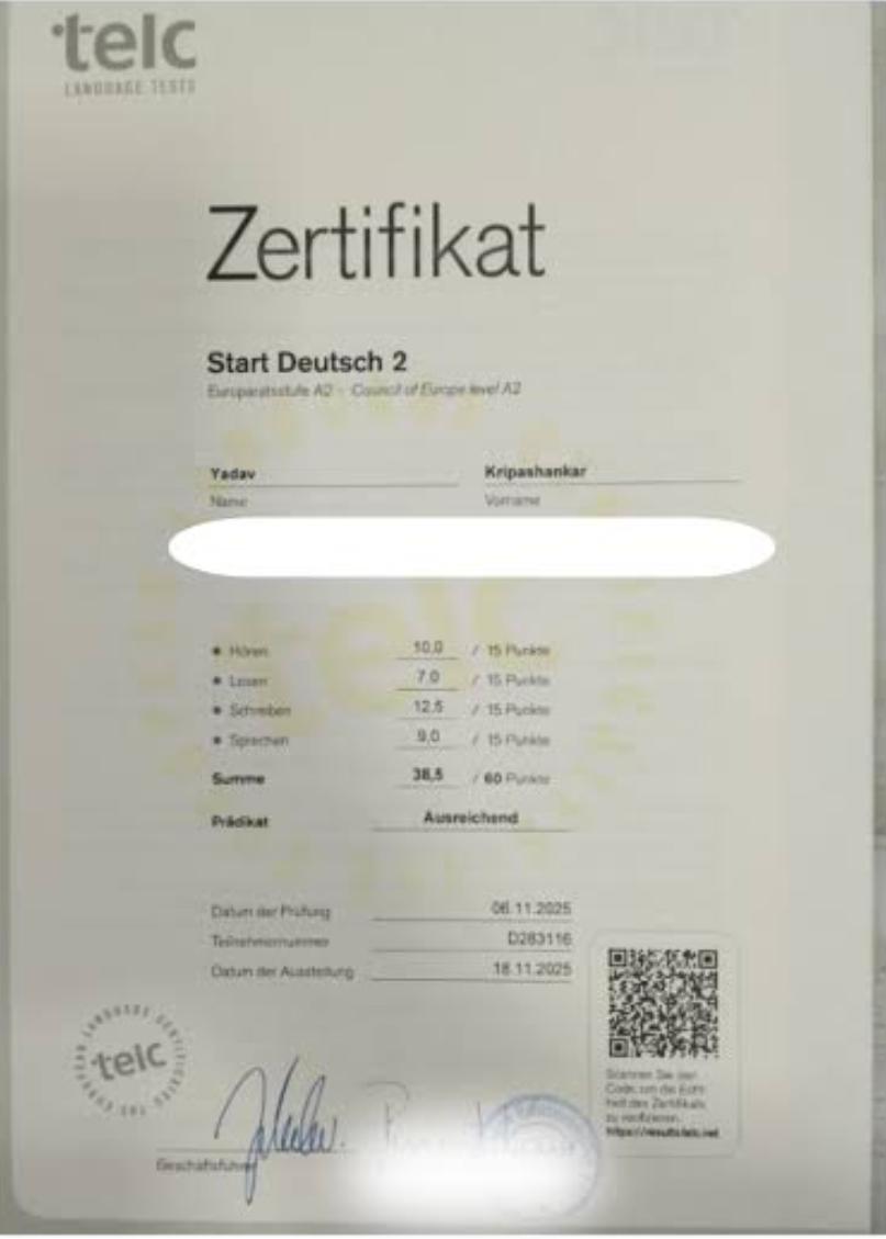 Telc A2 Zertifikat kaufen