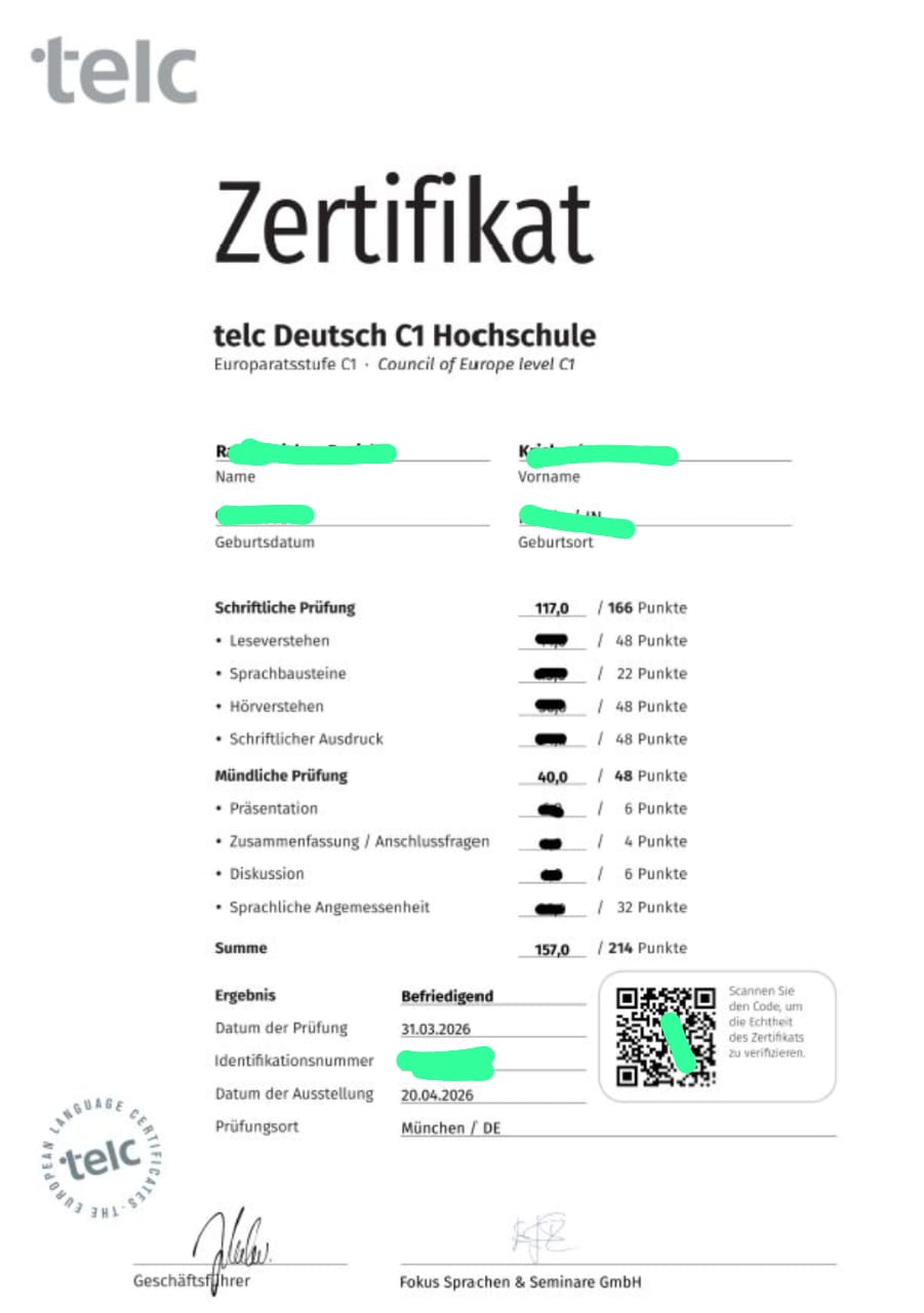 Telc C1 Zertifikat kaufen
