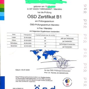 OSD B1 Zertifikat kaufen