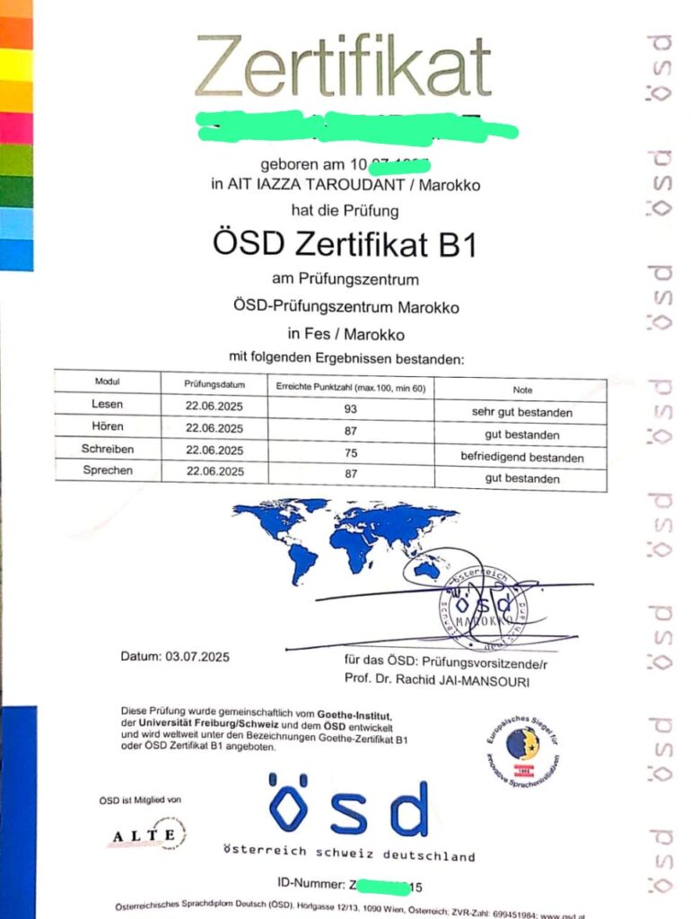OSD B1 Zertifikat kaufen