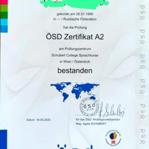 ÖSD-A2-Zertifikat kaufen