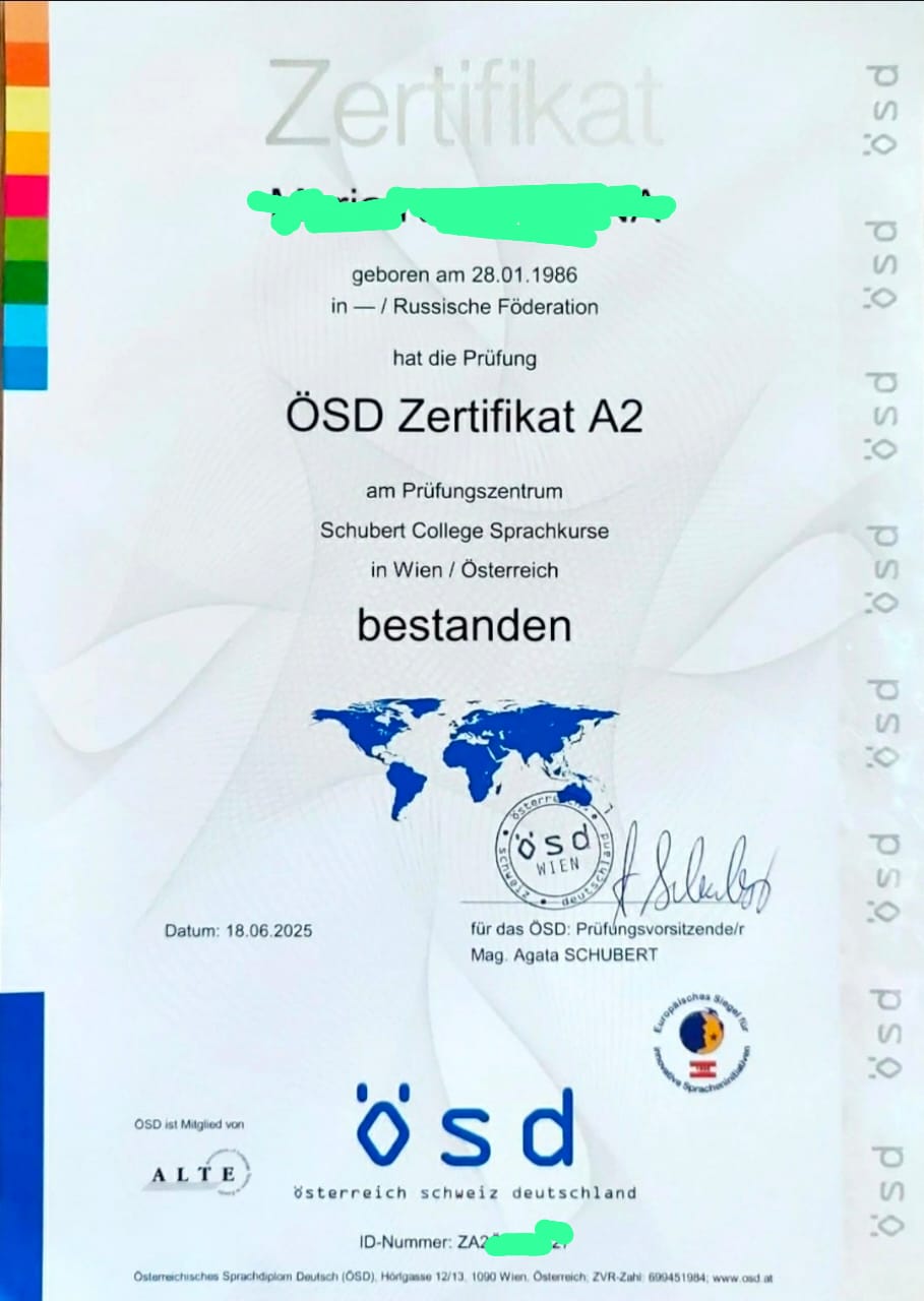 ÖSD-A2-Zertifikat kaufen
