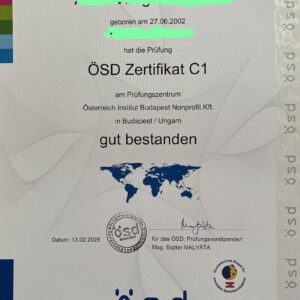 ÖSD C1 Zertifikat